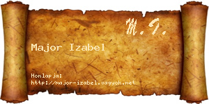 Major Izabel névjegykártya